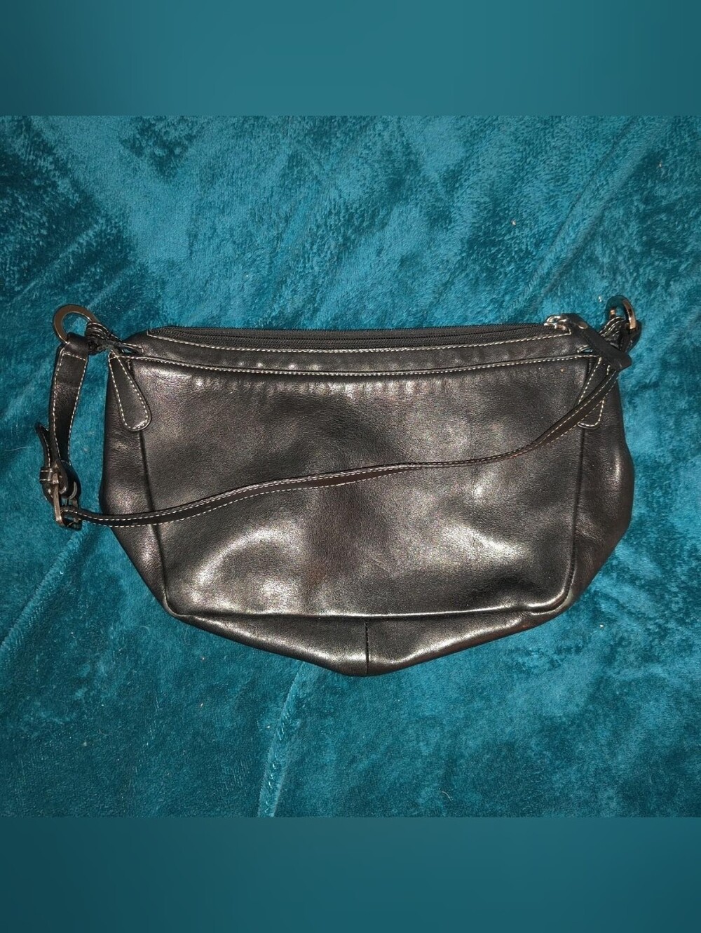 Vintage Ann Taylor Black Leather Shoulder Bag Purse